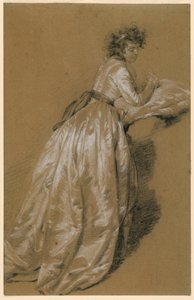 Femme debout en robe blanche - Marie Françoise Constance Mayer