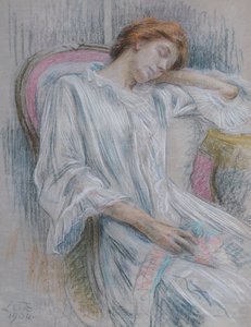 Jeune femme endormie dans un fauteuil - Marie Louise Catherine Breslau