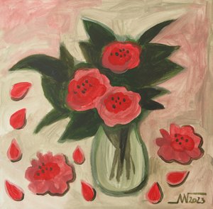 Fleurs rouges abstraites