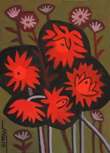 Fleurs abstraites rouges