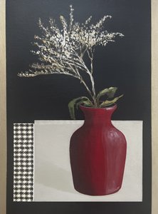 Nature morte avec un vase rouge chic - Marina Kozyr