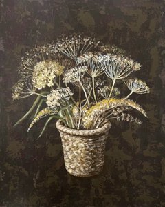 Panier rustique aux fleurs des champs