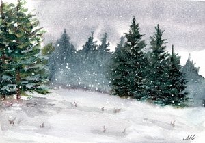 Forêt hivernale enneigée
