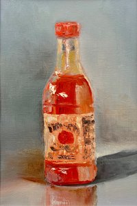 Bouteille de sauce piquante aux couleurs vives