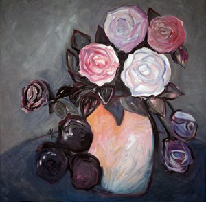 Élégantes roses peintes
