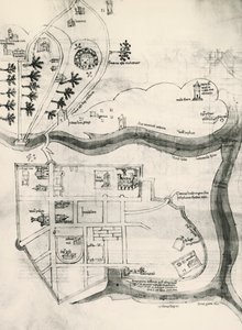 Carte de Jérusalem, du Livre des Secrets des Fidèles de la Croix (Liber Secretorum Fidelium Crucis) - Marino the Elder (after) Sanuto