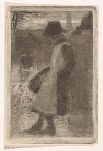 Fille dans la rue - Marinus van der Maarel