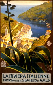 Affiche de voyage La Riviera Italienne, vers 1920