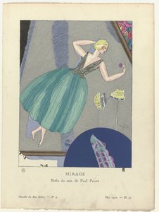 Gazette du Bon Ton, 1920 - No. 4, Pl. 31: Mirage. / Robe du soir, de Paul Poiret. - Mario Simon