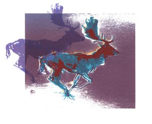 Cerfs en rut (bleu-rouge, violet), 2015