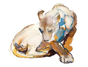 Peinture féline (lionne), 2020 - Mark Adlington