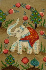 Éléphant Puja, 2024 (acrylique et encre sur carton)