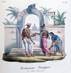 Devant un temple, Inde, 1828 - Marlet et Cie