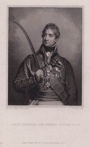 Sir Thomas Picton, général gallois des guerres napoléoniennes tué à la bataille de Waterloo - Martin Archer (after) Shee