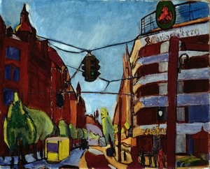 Kurfurstendam, Berlin (huile sur toile) - Martin Bloch