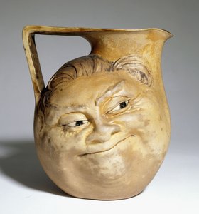Cruche grotesque des frères Martin avec un visage humoristique, 1898
