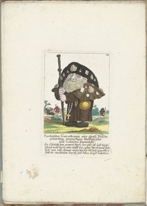 Le nain Bartholdus Gursalkawiz en pèlerin de Compostelle, vers 1710