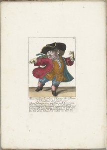 Le nain Gilles Platfues en maître de danse français, vers 1710 (Il Callotto resurcitato) - Martin Engelbrecht (attributed to)