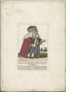 Le nain Vincentz Zipperling en manteau de fourrure, vers 1710