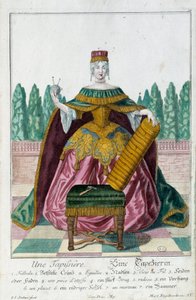 Un tapissier. Gravure de Martin Engelbrecht dans "Nouvelle assemblée des manouvries habillées" - Martin Engelbrecht