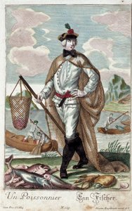 Métier : Un arbre à poissons. Gravure de Martin Engelbrecht - Martin Engelbrecht