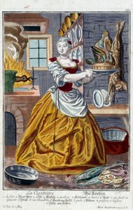 Le cuisinier. Gravure de Martin Engelbrecht dans "Nouvelle assemblée des manouvries habillées" - Martin Engelbrecht