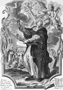 Vincent Ferrier (1350-1419), dominicain espagnol, gravure de Martin Engelbrecht (1684-1756) - Martin Engelbrecht