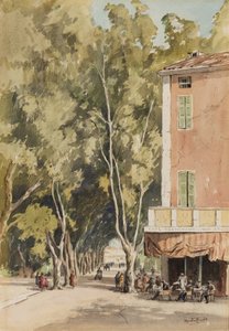 Une avenue de platanes, Vaison, octobre 1933 - Martin Hardie