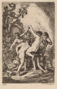 Le triomphe de Bacchus avec des nymphes dansantes - Martin Johann Schmidt