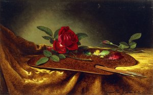Roses sur une palette - Martin Johnson Heade