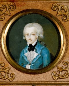 Autriche, Portrait du compositeur autrichien Wolfgang Amadeus Mozart (1756 - 1791), vers 1773 (miniature sur ivoire)