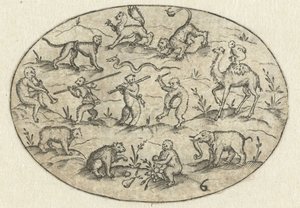 Ovale avec quatorze animaux - Martin Pleginck