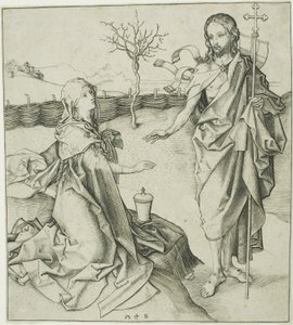Le Christ apparaissant à Madeleine—Noli Me Tangere - Martin Schongauer