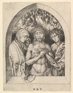 Le Christ en homme de douleurs avec la Vierge et Saint Jean