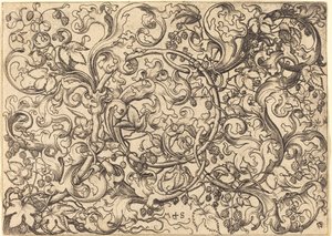 Ornement avec vigne de houblon - Martin Schongauer