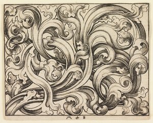 Ornement horizontal sur fond clair - Martin Schongauer