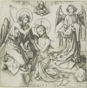 Le baptême du Christ - Martin Schongauer