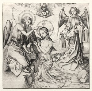 Le Baptême du Christ dans le Jourdain, vers 1480-90 - Martin Schongauer