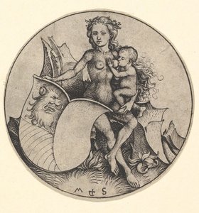 Femme Sauvage Tenant un Bouclier avec une Tête de Lion, vers 1435-1491
