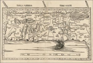 Carte de la Palestine de 1513 par Martin Waldseemüller