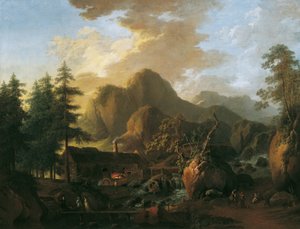 Paysage avec forge - Martin von Molitor
