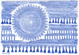 Crochet encre bleue