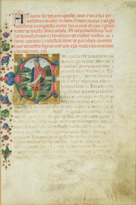 Initiale historiée C représentant le prophète Daniel dans un paysage, vers 1471 - Martino di Giorgio da Modena