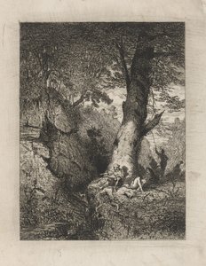 Guerriers reposant sous un arbre