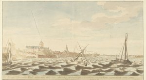 Vue de Nimègue depuis la Waal - Martinus Berkenboom