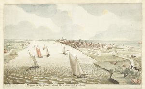 Vue des fortifications de Nimègue sur la Waal