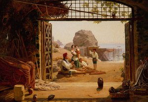 Une famille de pêcheurs napolitains - Martinus Rorbye