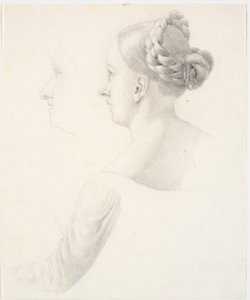 Tête de femme de profil à gauche, épaules et bras gauche - Martinus Rørbye