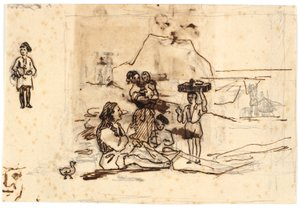 Une famille de pêcheurs napolitains sur la plage - Martinus Rørbye
