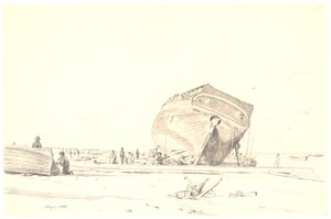 Un navire en calfatage - Martinus Rørbye